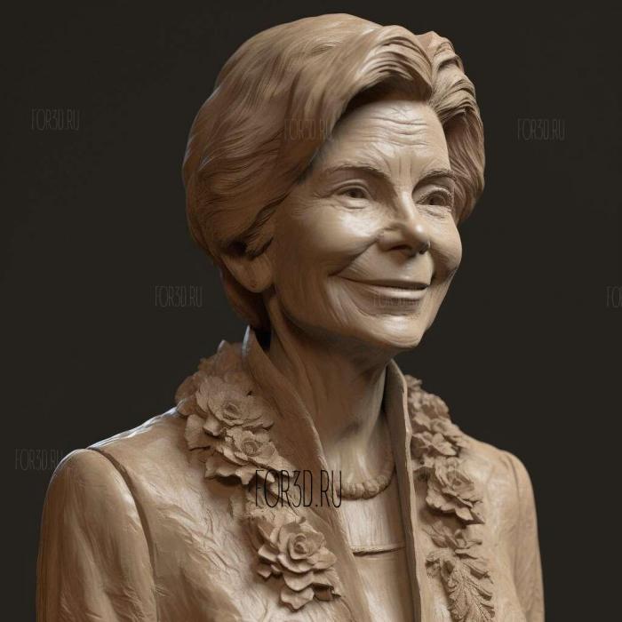 Laura Bush 3 stl model for CNC